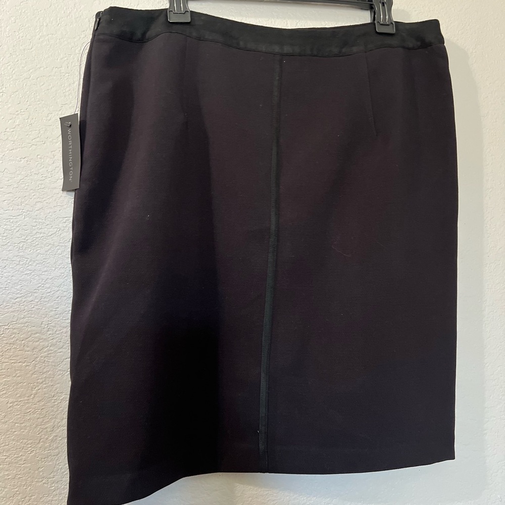 Worthington Black Pencil Skirt Size 14 NWT Classic Career Office Skirt NWT